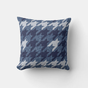 Houndstooth Tartan Jeans Background Design Cushion