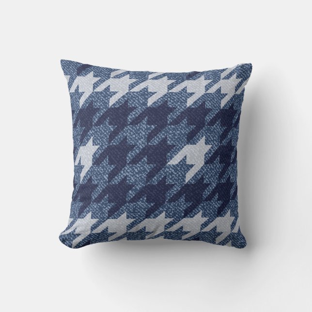 Houndstooth Tartan Jeans Background Design Cushion (Front)