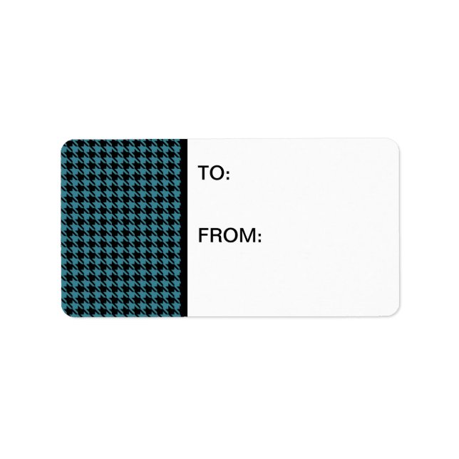 Houndstooth Teal and Black Label (Front)