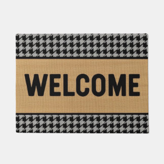Houndstooth Welcome Doormat