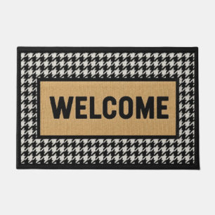 Houndstooth Welcome Doormat