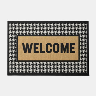 Houndstooth Welcome Doormat