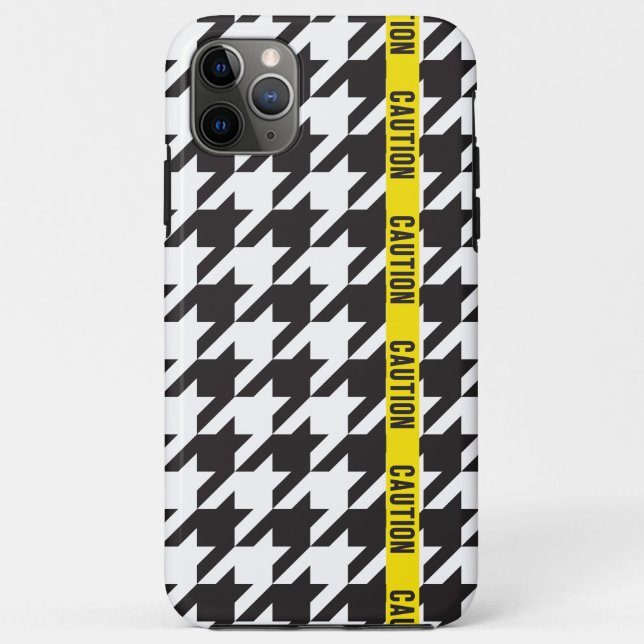 Houndstooth Wrapped in Caution  Case-Mate iPhone Case (Back)