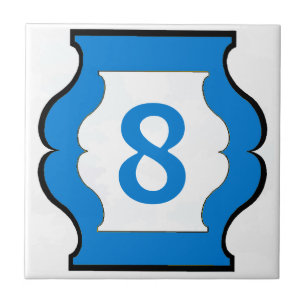 Hour Glass, Blue Letter House Number Tiles