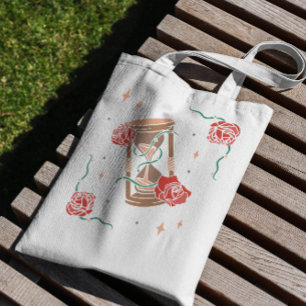 Hourglass And Roses Tote Bag