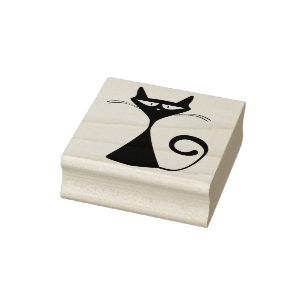 hourglass cat art stamp