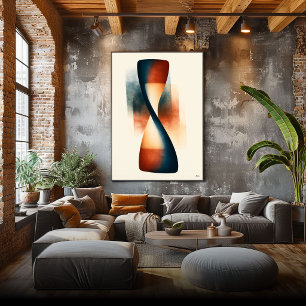 Hourglass Flow Japandi Abstract Time Symbolism Art Poster