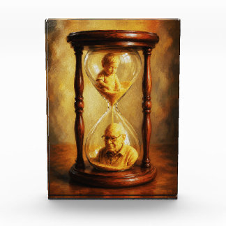 Hourglass of Life Time Passage Symbolic Painting Photo Block
