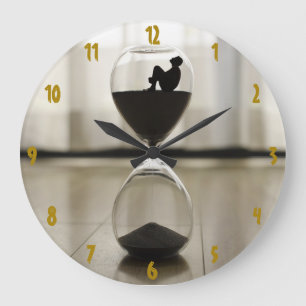 Hourglass - Prisoner of time Large Clock