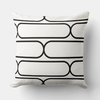 Hourglass Skateboard Modern Mid-Century Black/Wht Cushion