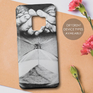 Hourglass Time Hands Surreal drawing Dark art Cool Case-Mate iPhone 14 Case