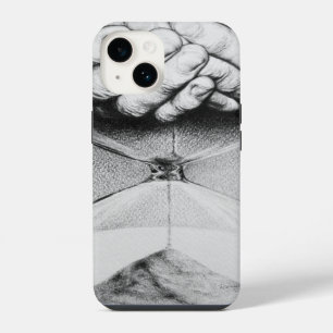 Hourglass Time Hands Surreal drawing Dark art Cool iPhone Case