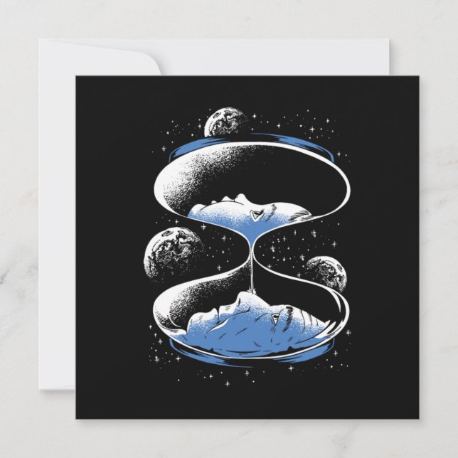 Hourglass Time Traveller Science Fiction Future Gi Invitation (Front)