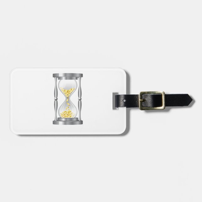 Hourglass With Money Luggage Tag (Front Horizontal)