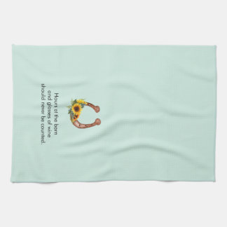 Hours at the Barn and Wine Tea Towel