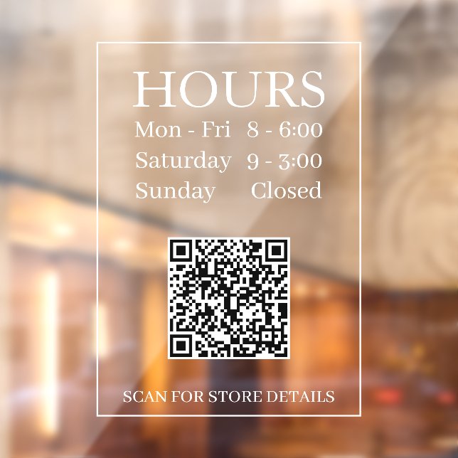 Hours Open Generate QR Code Message White on Clear (Sheet 2)