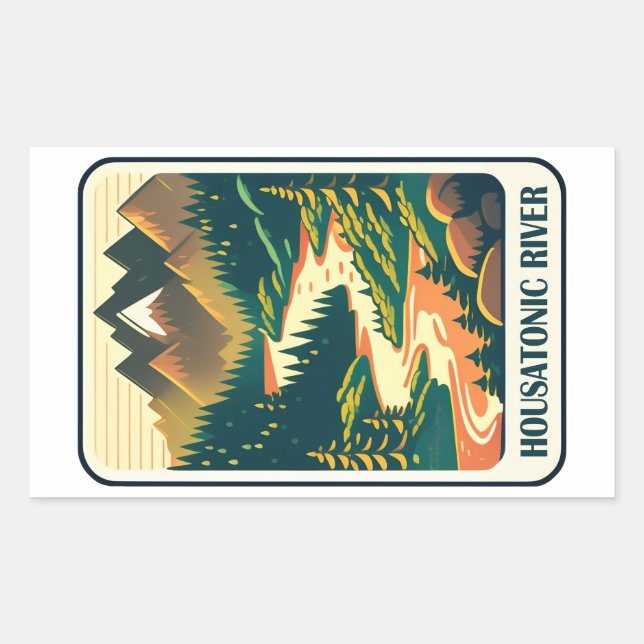 Housatonic River Connecticut Colours Rectangular Sticker (Front)