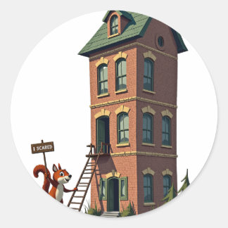 House Affordability Anxiety Squirrel Real Estate H Classic Round Sticker