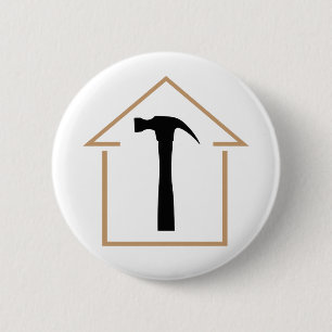 House and Hammer 6 Cm Round Badge