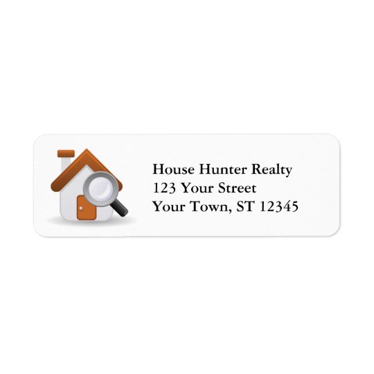 House and Magniyfing Glass Return Address Label