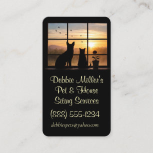 House and Pet Dog Cat Sitter Business Card