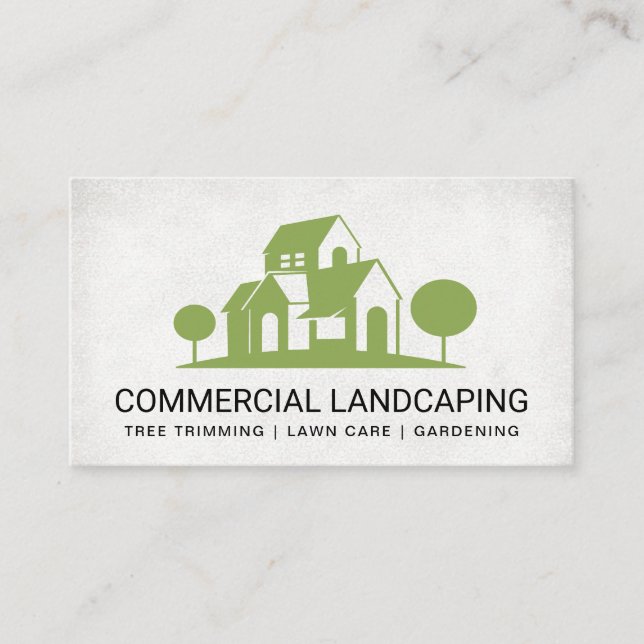 House and Topiary trees Business Card (Front)