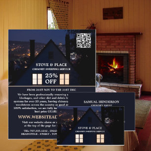 House at Night Portrait, Chimney Sweeping Service Flyer
