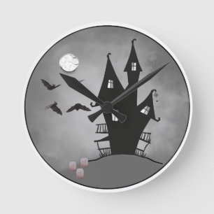 house bats tombstones round clock