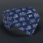 House Blueprint Monogrammed Tie<br><div class="desc">The "House Blueprint Monogrammed Neck Tie" emerges as a trend-setting accessory within the professional housing industry, seamlessly blending functionality with style to appeal to the fashion-forward men who navigate the realms of real estate, architecture, and design. At its core, the tie's design pays homage to the fundamental blueprint – the...</div>