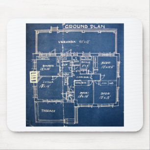 House Blueprints Mouse Pad