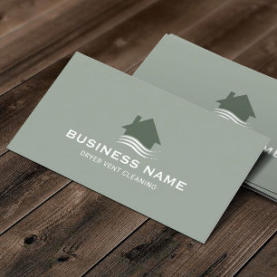 House & Breeze Logo Chimney Dryer Vent Cleaning #3 Business Card