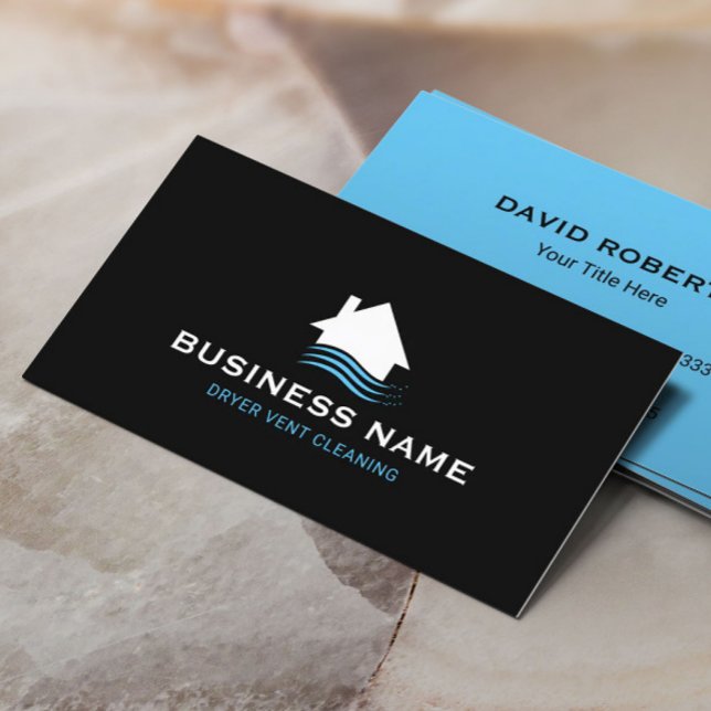 House & Breeze Logo Chimney & Dryer Vent Cleaning Business Card (Creator Uploaded)