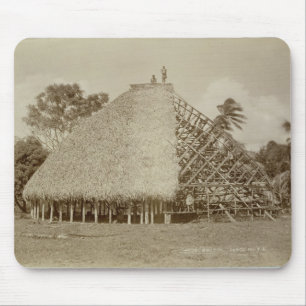House Building in Samoa, c.1875 (sepia photo) Mouse Pad