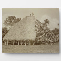 House Building in Samoa, c.1875 (sepia photo)