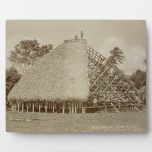 House Building in Samoa, c.1875 (sepia photo) Plaque