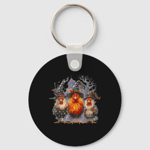 House Chickens Witch Halloween Spooky Autumn Fall Key Ring