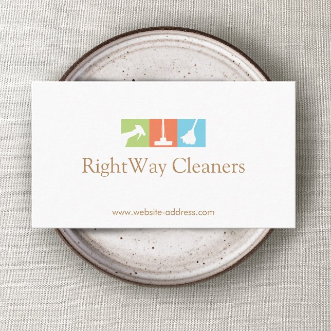 House Cleaner Logo Cleaning Service Business Card (Creator Uploaded)