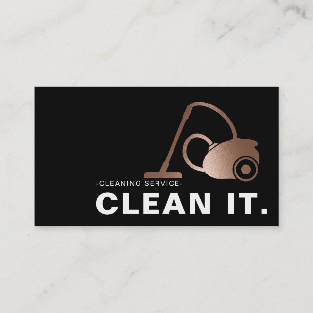 House Cleaner Rose Gold Cleaning Service Business Card (Front)