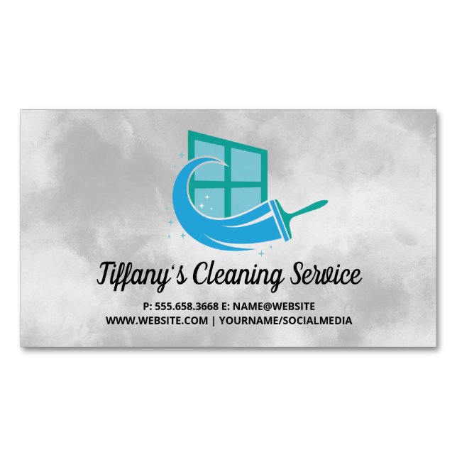 House Cleaners | Window Squeegee | Maid Magnetic Business Card (Front)