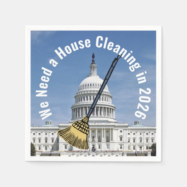 House Cleaning 2026 Election Napkin (Front)