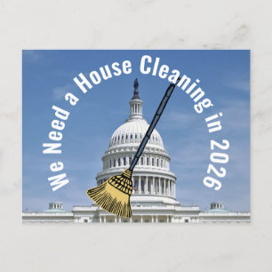 House Cleaning 2026 Election Postcard