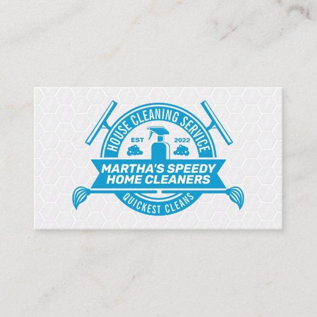 House Cleaning Badge | Bathroom Tiles Business Card (Front)