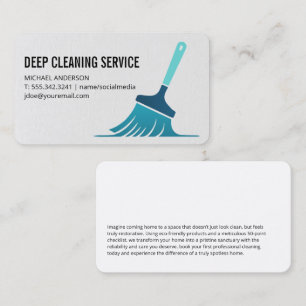 House Cleaning Broom Logo   Cleaner Services Business Card