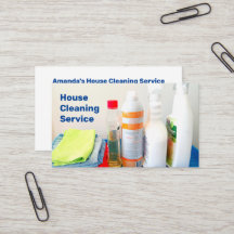 House Cleaning Business Card Cloths and Cleaners