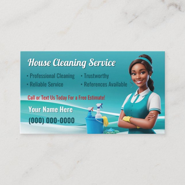 House Cleaning Business Cards (Front)