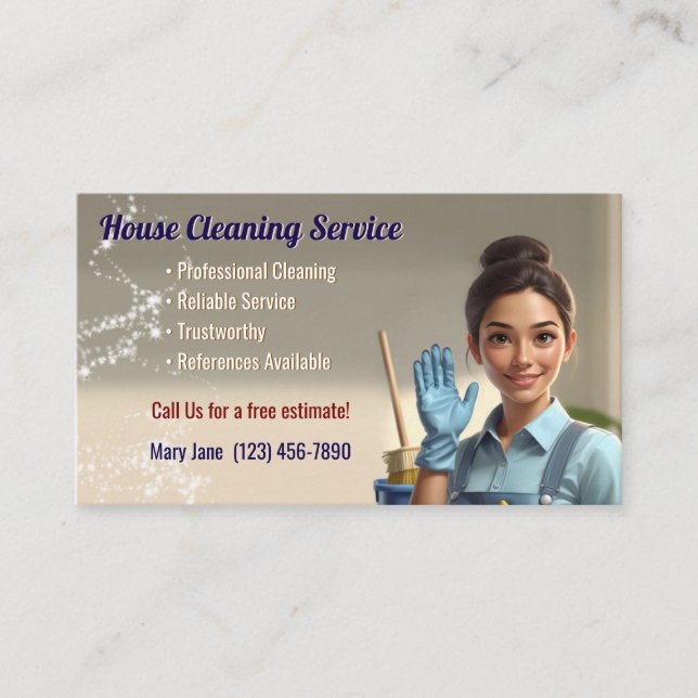 House Cleaning Business Cards (Front)