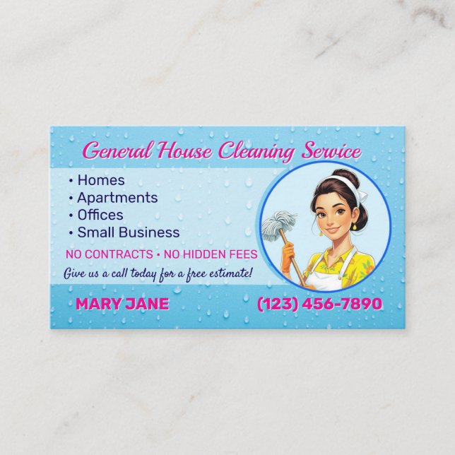 House Cleaning Business Cards (Front)