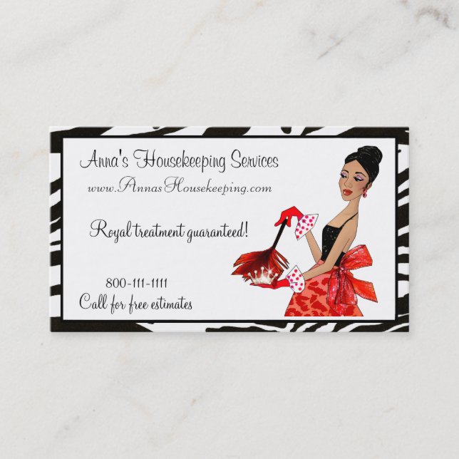 House Cleaning Diva / African A. Business Cards (Front)