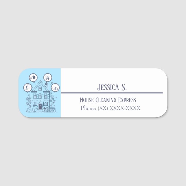 House Cleaning Express Name Tag (Front)