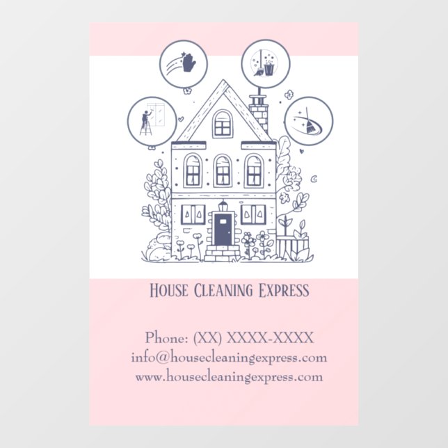 House Cleaning Express Window Cling (Sheet)